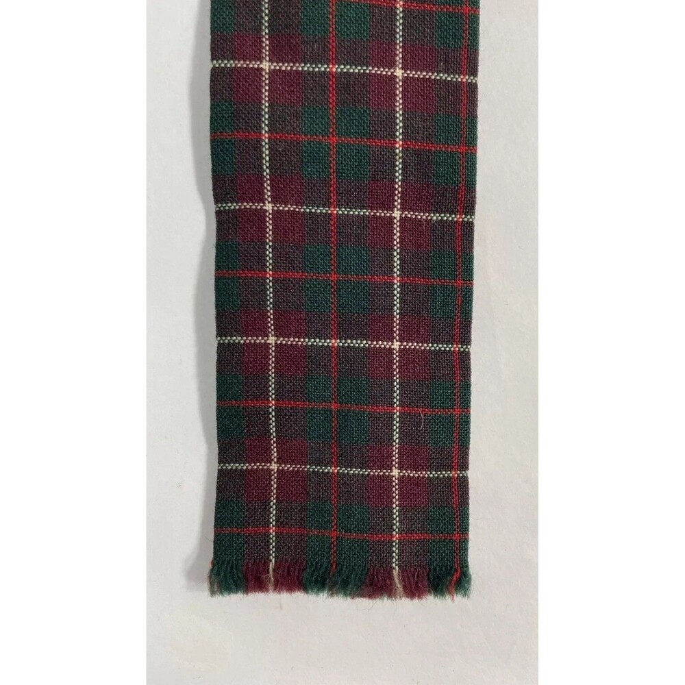 Vtg Men’s Skinny Raw Edge Wool Tie Botany Tartan Mac Kinnon Flat Bottom 2” x 51”